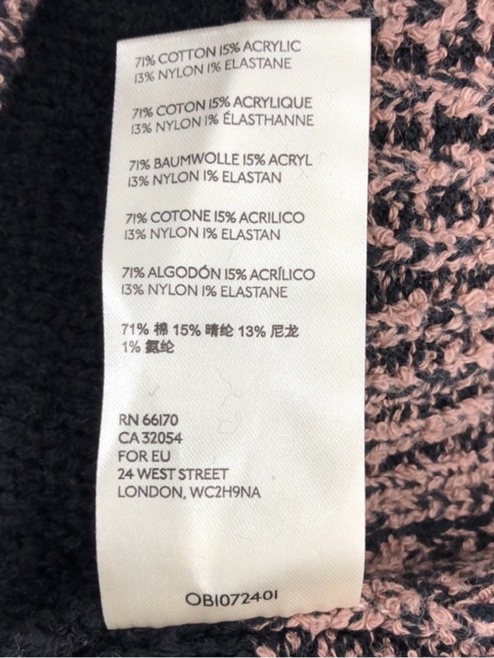 Free People Southport Beach Cardigan Black Mauve Color-Block Striped Oversized - Picture 7 of 7